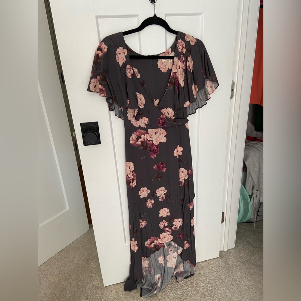 Jolt XS Purple Floral Hi Low Wrap Dress